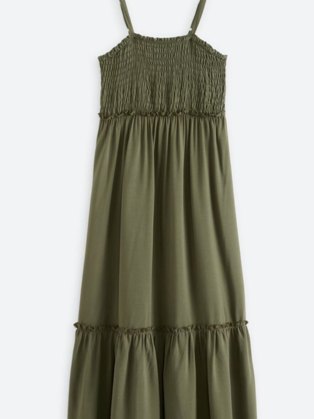 Persaya Girl, Girls M Olive Green Smocked Maxi Dress. (B)